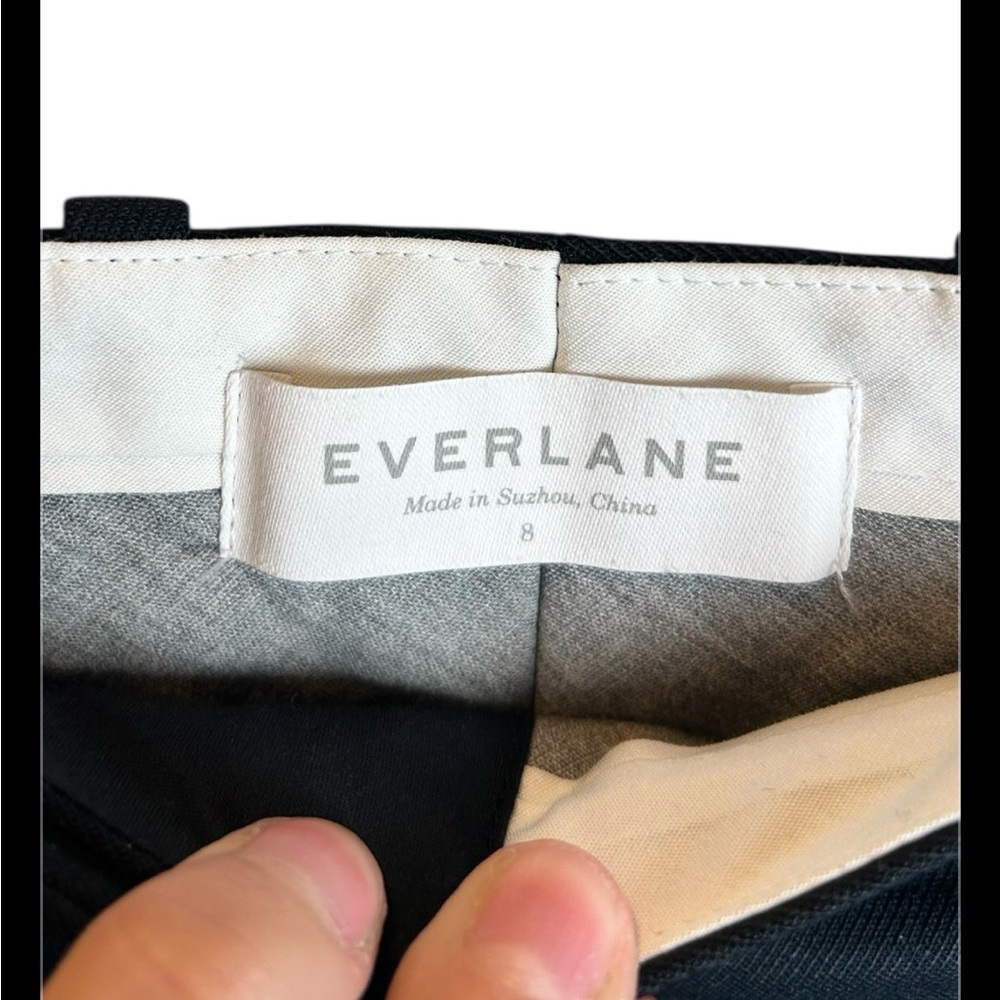 Everlane Wool  Black Straight Leg Dress Pants Size 8 - Picture 2 of 4